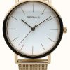 Women'S Bering | Bering Women'S Classic Watch Gold Mesh