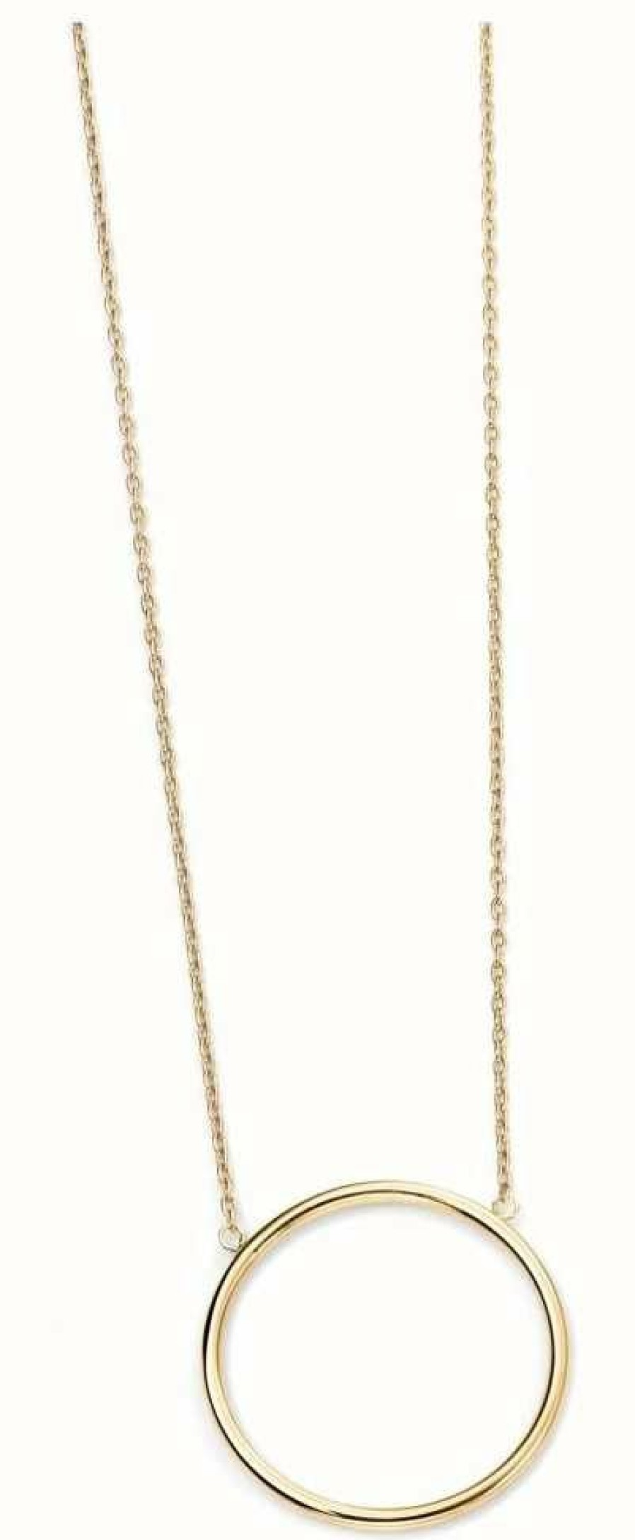 Jewelry Elements Gold | Elements Gold 9K Yellow Gold Open Circle Necklace 43Cm