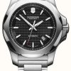 Men'S Victorinox | Victorinox Men'S Mechanical Stainless Steel Bracelet Black Dial