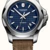 Men'S Victorinox | Victorinox Men'S Automatic Mechanical Wood Strap Blue Dial