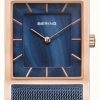 Women'S Bering | Bering Blue Mesh Bracelet Blue Mother Of Pearl Dial