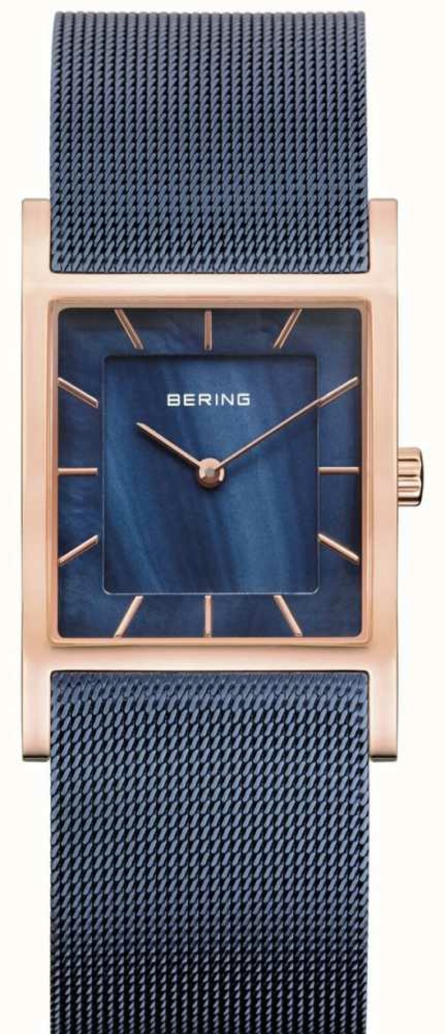 Women'S Bering | Bering Blue Mesh Bracelet Blue Mother Of Pearl Dial