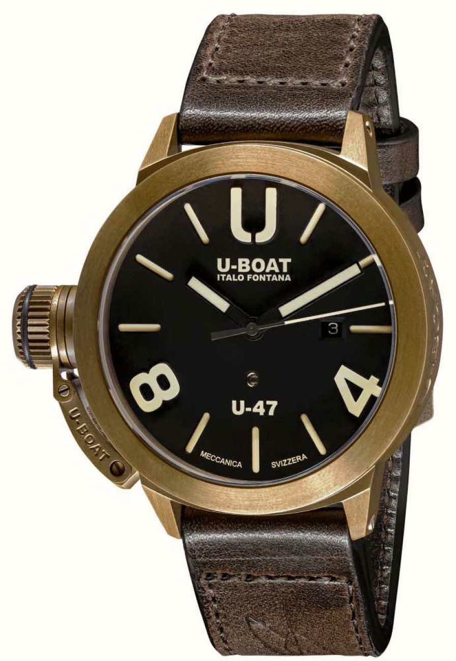 Men'S U-Boat | U-Boat Classico U-47 Bronze Automatic Brown Leather Strap