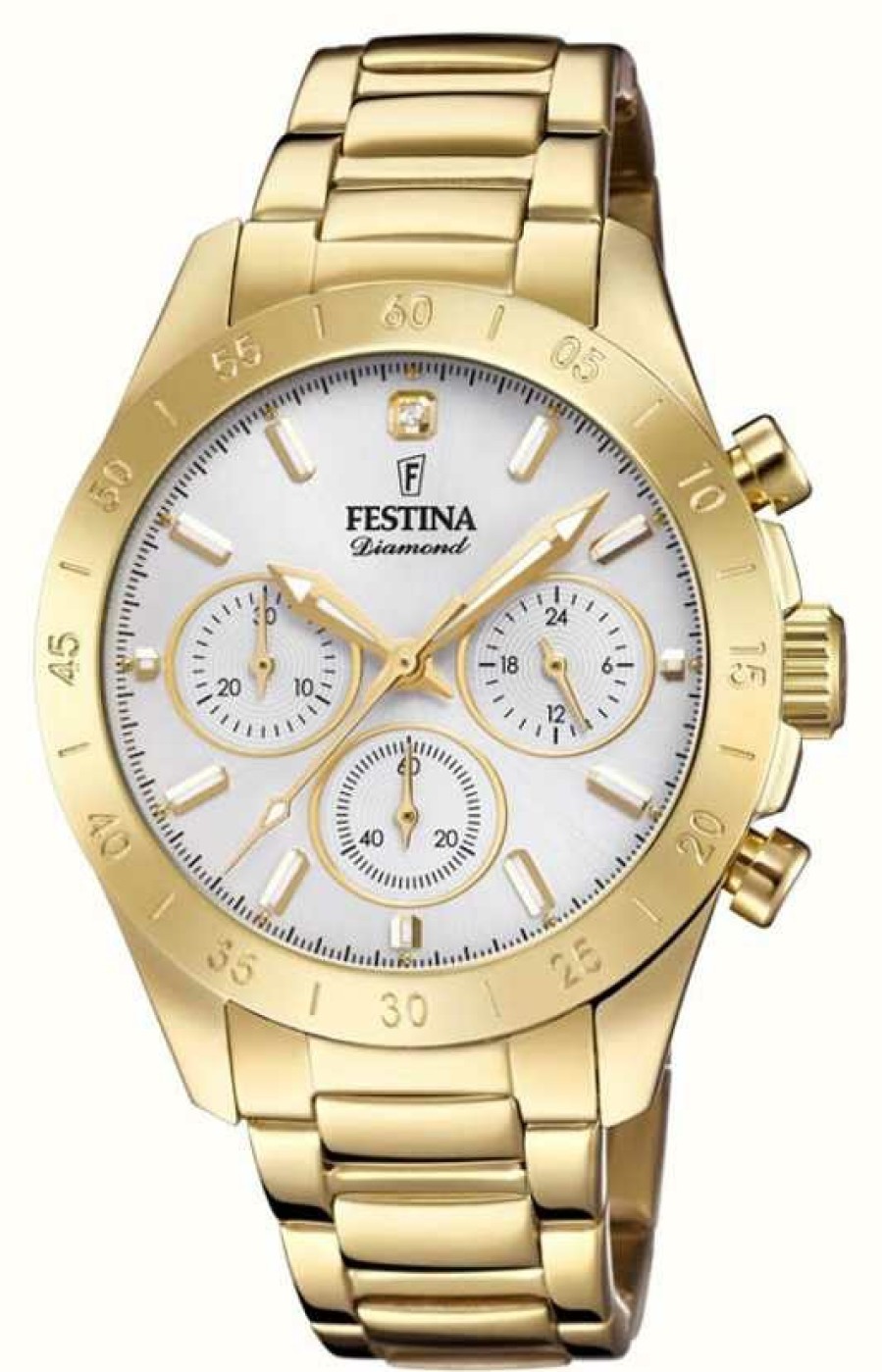 Women'S Festina | Festina Women'S Boyfriend Chronograph Gold Pvd