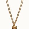 Jewelry Elements Gold | Elements Gold 9K Yellow Gold Double Strand Knot Necklace