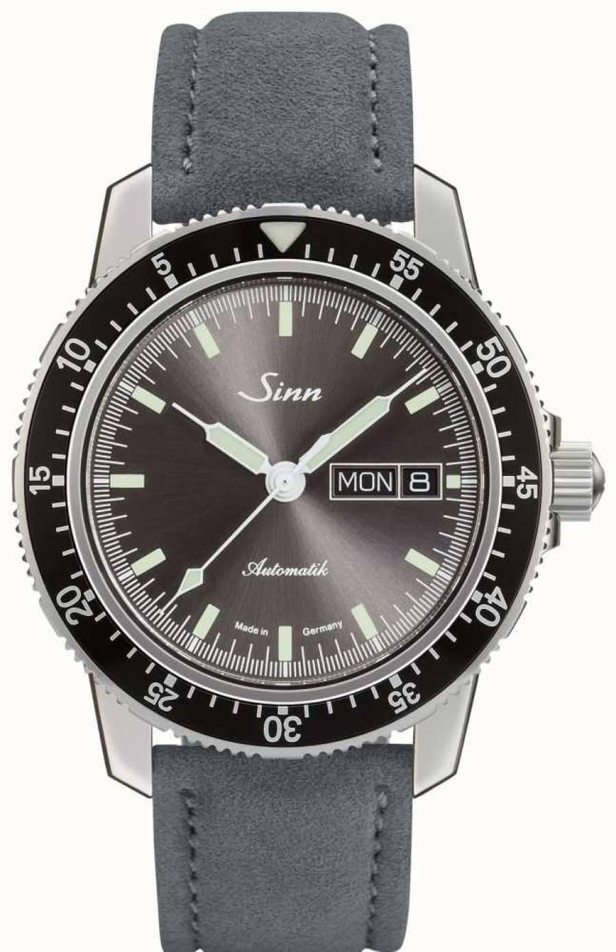 Men'S Sinn | Sinn 104 St Sa I A | Suede Grey Leather Strap