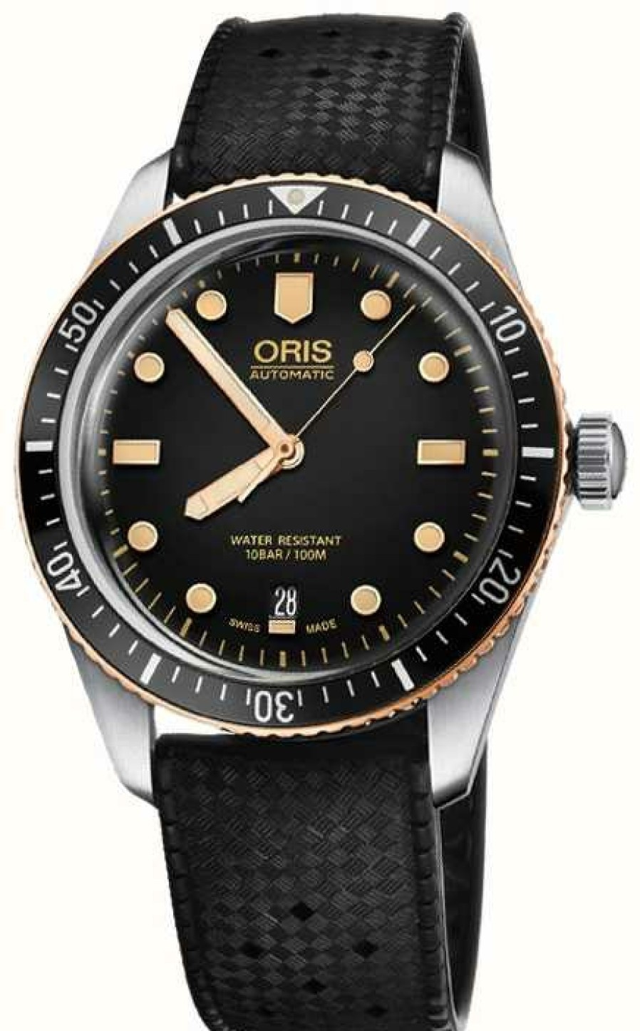 Men'S ORIS | Oris Divers Sixty-Five Automatic (40Mm) Black Dial / Black Rubber Strap