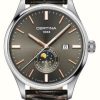 Men'S Certina | Certina Men'S | Ds 8 Chrono Moon Phase Brown Leather Strap Grey Dial