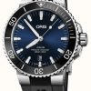 Men'S ORIS | Oris Aquis Date Automatic (43.5Mm) Blue Dial / Black Rubber Strap