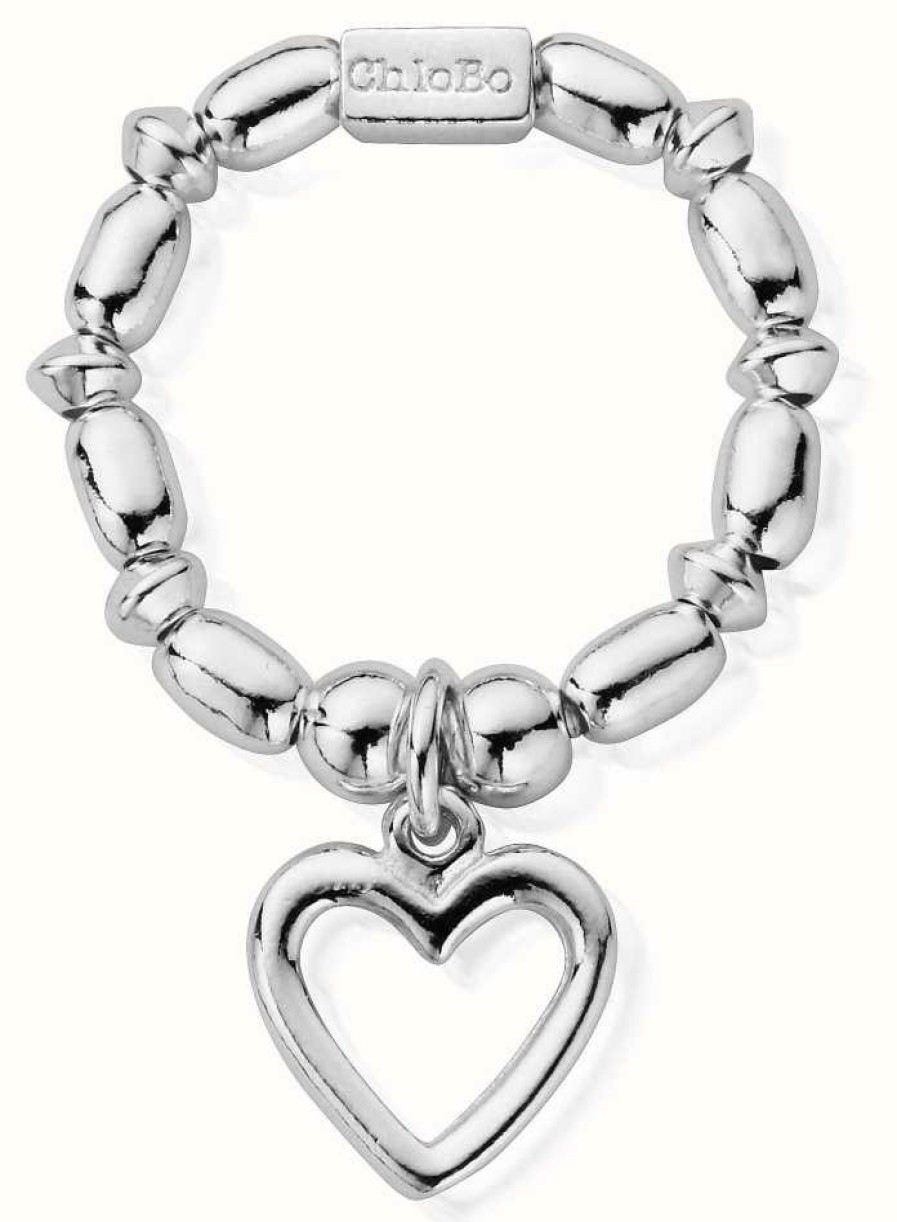 Jewelry ChloBo Jewellery | Chlobo Women'S | Mini Rice Open Heart | Ring