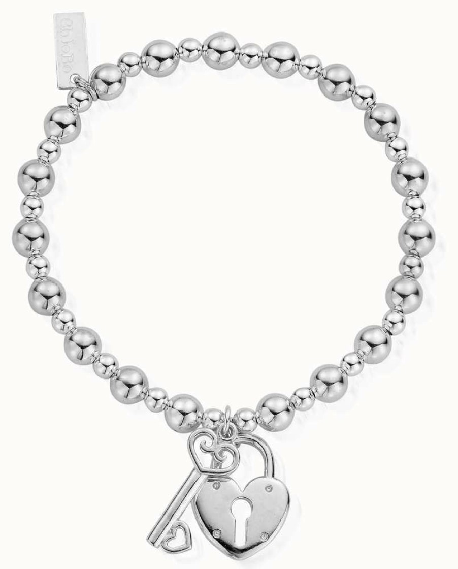 Jewelry ChloBo Jewellery | Chlobo Women'S | Small Ball Lock And Key | Bracelet