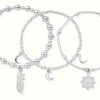 Jewelry ChloBo Jewellery | Chlobo Namaste Set Of 3 | Sterling Silver Bracelets