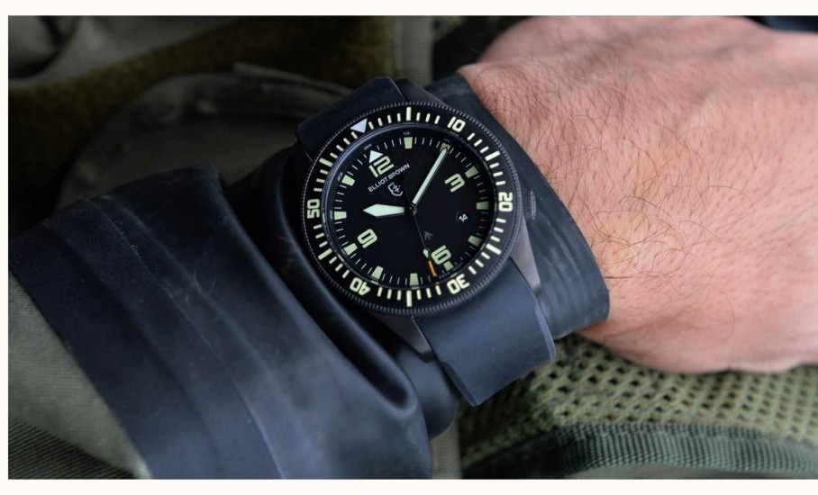 Jewelry Elliot Brown | Elliot Brown | Men'S | Holton Professional | Military | Black Rubber Strap