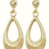 Jewelry James Moore | James Moore Th 9K Yellow Gold Oval Drop Stud Earrings