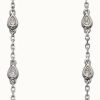 Jewelry Elements Gold | Elements Gold 9K White Gold Diamond Teardrop Chain Earrings