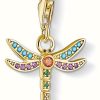 Jewelry Thomas Sabo Jewellery | Thomas Sabo | Dragonfly Charm | Gold Plated Sterling Silver