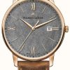 Men'S Maurice Lacroix | Maurice Lacroix Eliros Date Textured Dial Brown Leather Strap