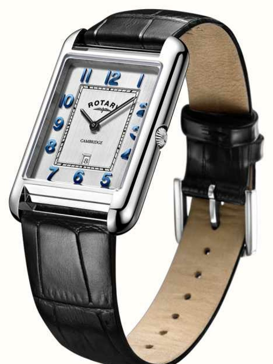 Men'S Rotary | Rotary | Men'S Black Leather Strap Date