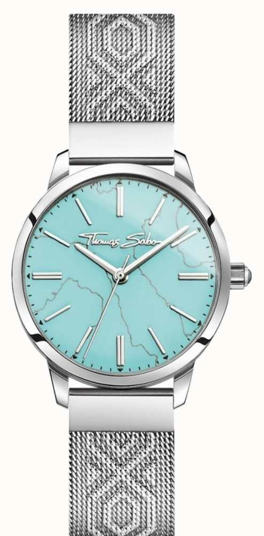 Women'S Thomas Sabo | Thomas Sabo | Women'S Stainless Steel| Turquoise Dial | Mesh Bracelet