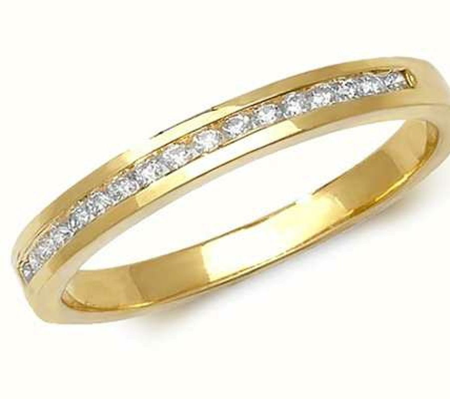 Jewelry James Moore | James Moore Th 9Ct Yellow Gold Diamond Channel Set Half Eternity