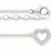 Jewelry Thomas Sabo Jewellery | Thomas Sabo Heart Anklet 925 Sterling Silver/Zirconia 22-27Cm