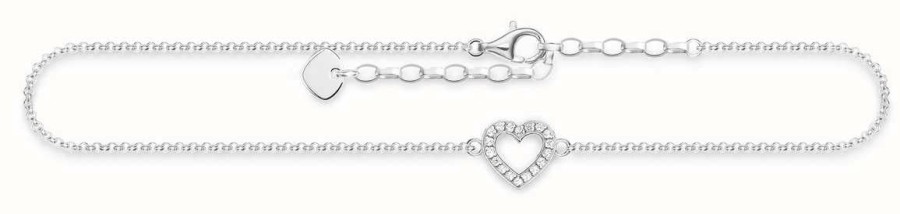 Jewelry Thomas Sabo Jewellery | Thomas Sabo Heart Anklet 925 Sterling Silver/Zirconia 22-27Cm