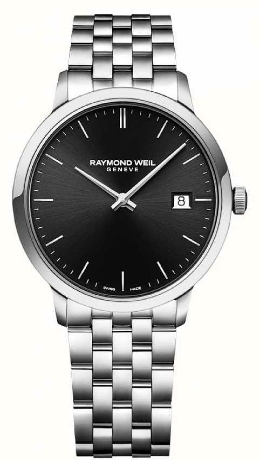 Men'S Raymond Weil | Raymond Weil | Men'S Toccata Stainless Steel Bracelet | Black Dial