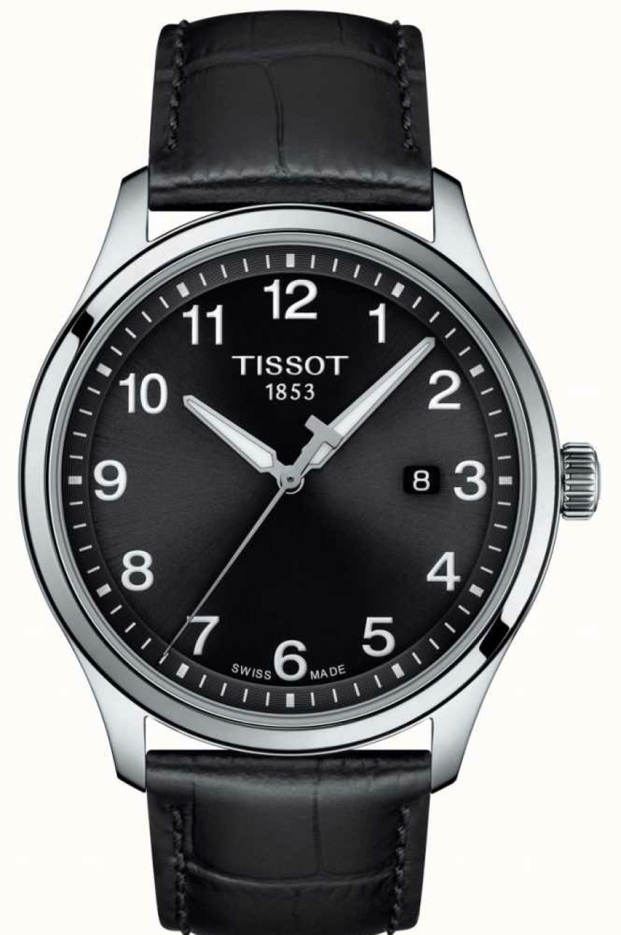 Men'S Tissot | Tissot | Gent Xl | Black Dial | Black Leather Strap