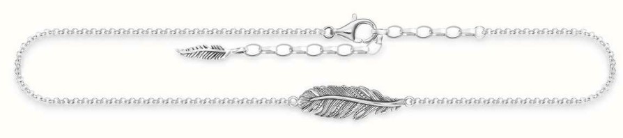 Jewelry Thomas Sabo Jewellery | Thomas Sabo Sterling Silver Feather Anklet