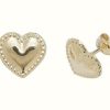 Jewelry James Moore | James Moore Th 9K Yello Gold Heart Stud Earrings