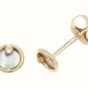 Jewelry James Moore | James Moore Th 9K Yellow Gold Mother Of Pearl Stud Earrings