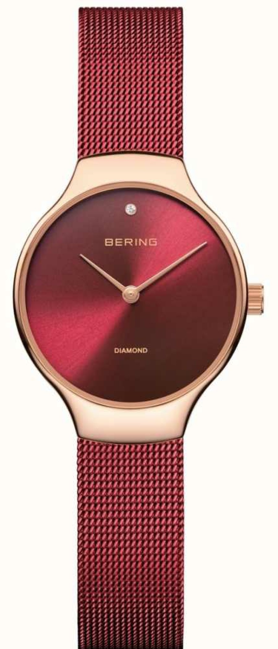 Women'S Bering | Bering | Women'S Charity Watch | Red Mesh Strap | Red Dial