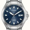 Men'S Citizen | Citizen Men'S Titanium Eco-Drive Blue Dial Water Resistant 100M