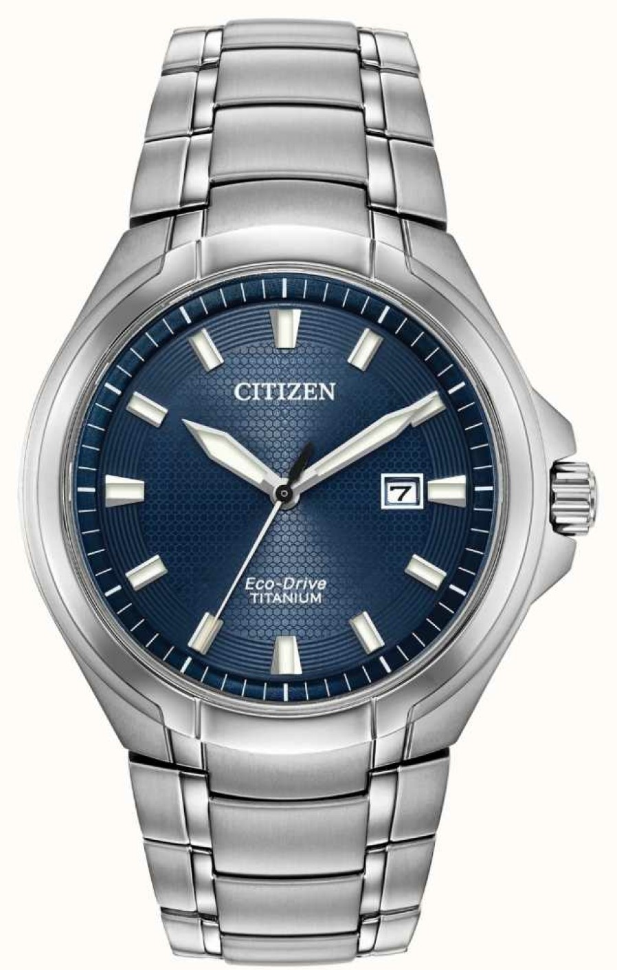 Men'S Citizen | Citizen Men'S Titanium Eco-Drive Blue Dial Water Resistant 100M