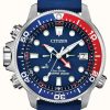 Men'S Citizen | Citizen Men'S Promaster Aqualand Eco-Drive Blue Rubber Strap