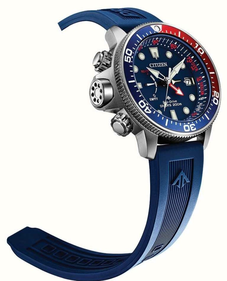 Men'S Citizen | Citizen Men'S Promaster Aqualand Eco-Drive Blue Rubber Strap