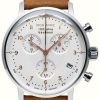 Men'S Iron Annie | Iron Annie Bauhaus | Chrono | White Dial | Brown Leather