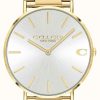 Men'S Coach | Coach | Men'S | Charles | Gold Pvd Bracelet | Silver Dial