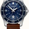 Men'S Victorinox | Victorinox | Men'S Maverick | Blue Dial | Brown Leather Strap