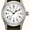 Men'S Hamilton | Hamilton Khaki Field Mechanical (38Mm) White Dial / Green Nato Strap