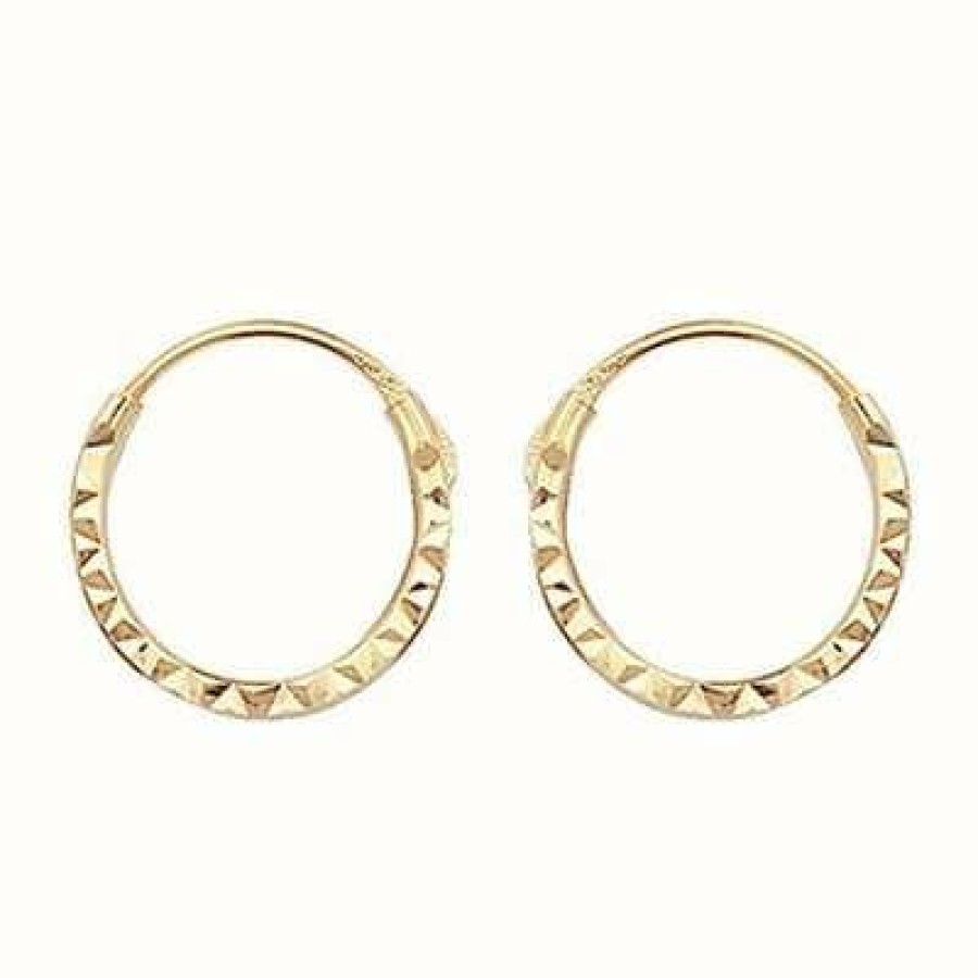 Jewelry James Moore | James Moore Th 9K Yellow Gold 8Mm Hinged Sleepers