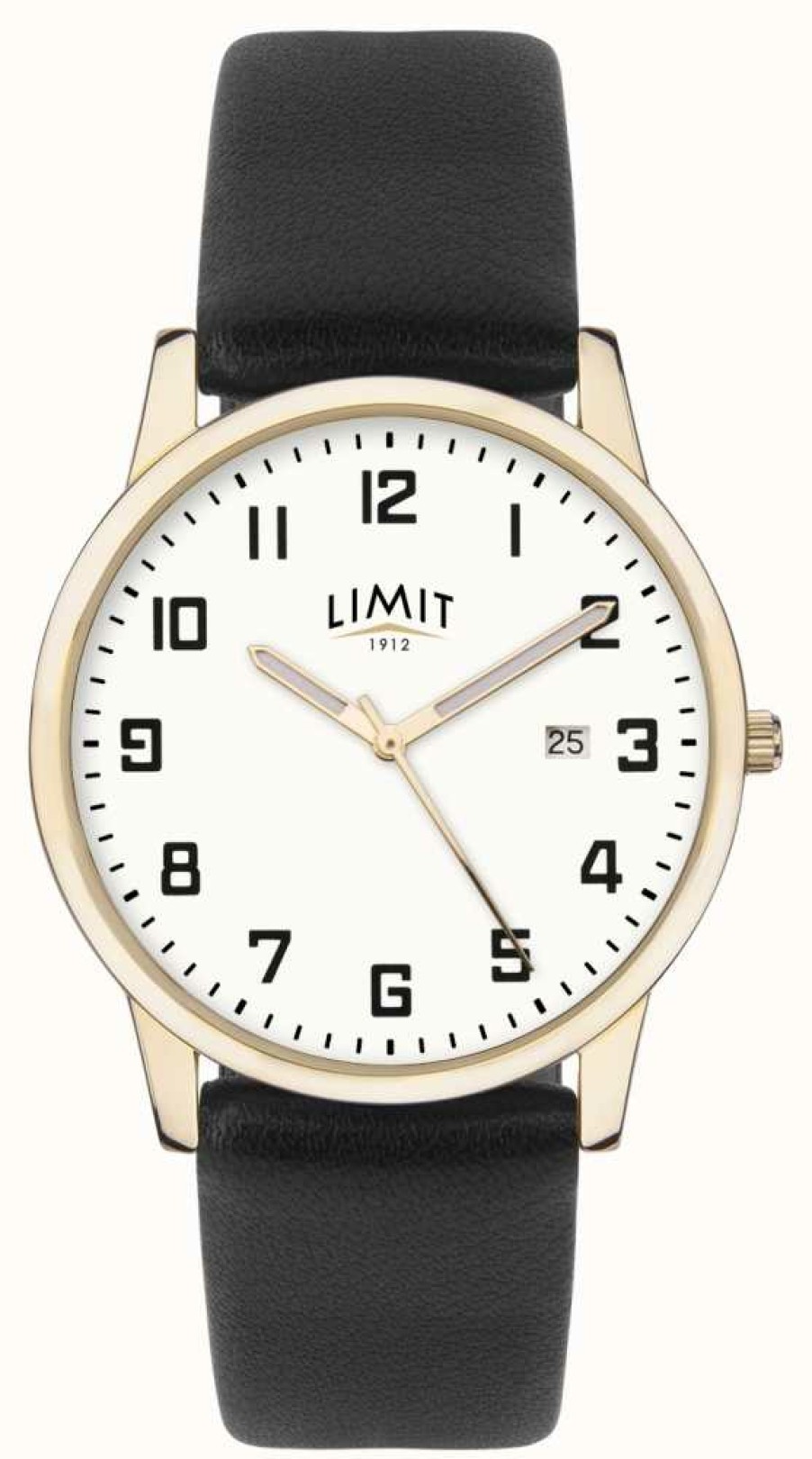 Men'S Limit | Limit | Men'S Black Leather | Silver Dial | Gold Case