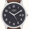 Men'S Limit | Limit | Men'S Brown Leather Strap | Blue Dial