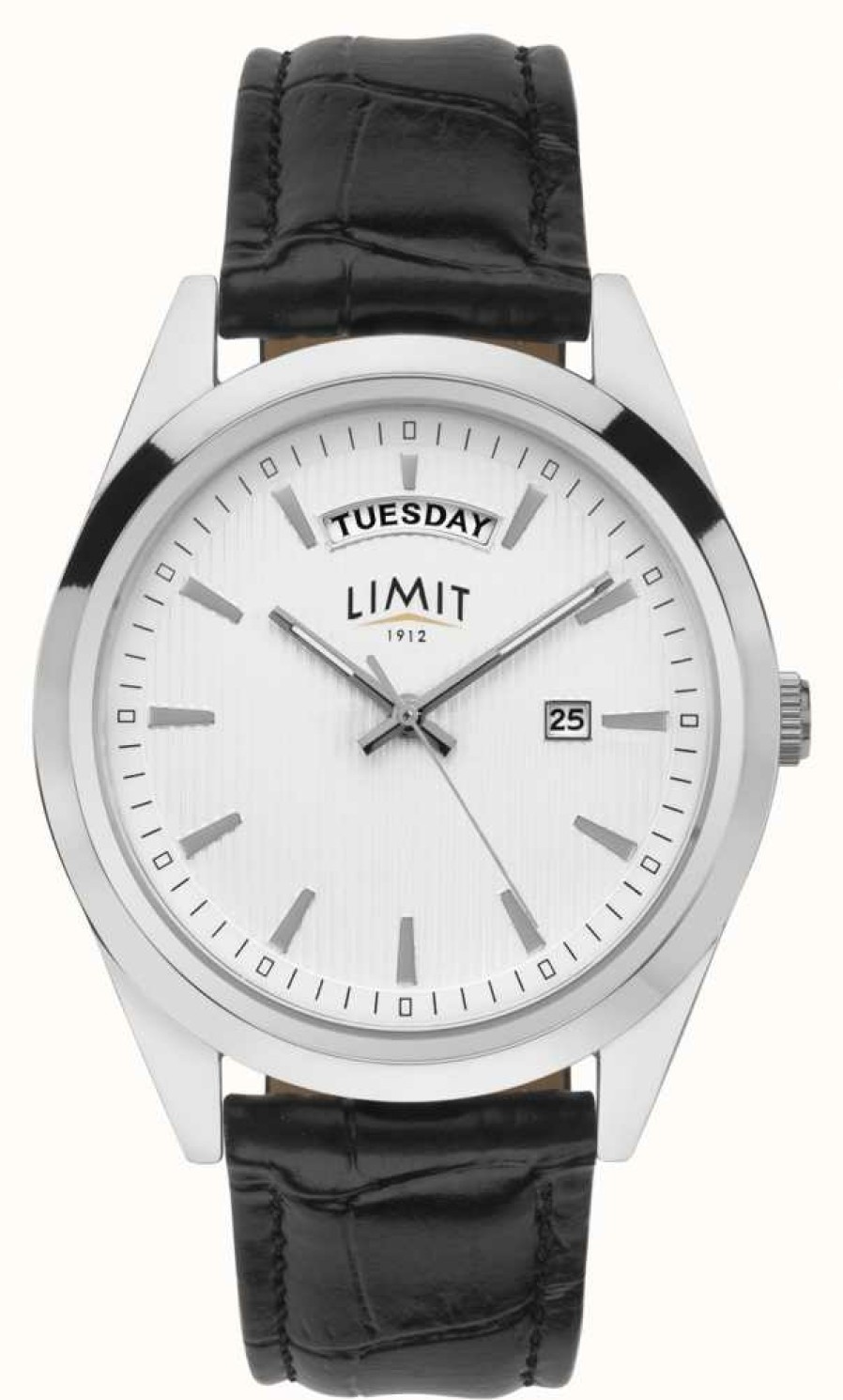 Men'S Limit | Limit | Men'S | Black Leather Strap | Silver Dial | Silver Case