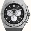 Men'S TW Steel | Tw Steel Ceo Tech Chronograph (44Mm) Dark Grey Sunray Dial / Black Silicone Strap