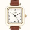 Women'S Limit | Limit | Women'S Brown Leather Strap | White Dial | Gold Case