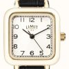 Women'S Limit | Limit | Women'S Black Leather Strap | Silver Dial | Gold Case