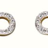 Jewelry Elements Gold | Elements Gold 9K Yellow Gold Diamond Infinity Stud Earrings