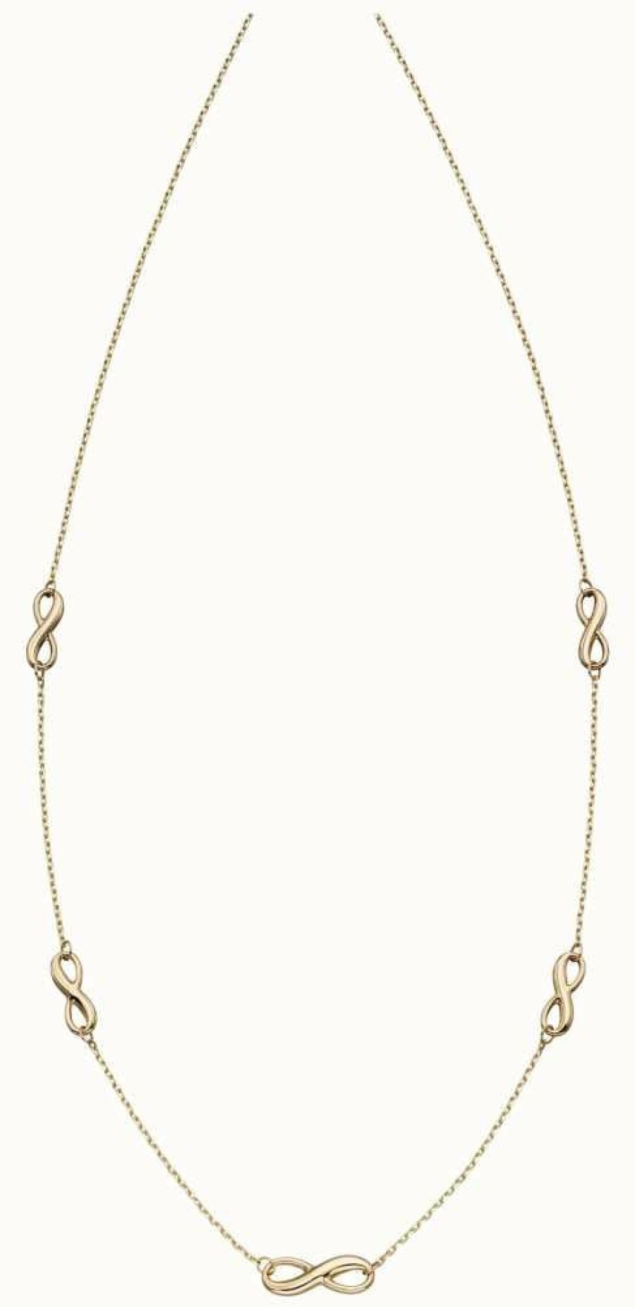 Jewelry Elements Gold | Elements Gold 9K Yellow Gold Infinity Necklace 42.5