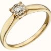 Jewelry Elements Gold | Elements Gold 9K Yellow Gold Diamond Cluster Ring